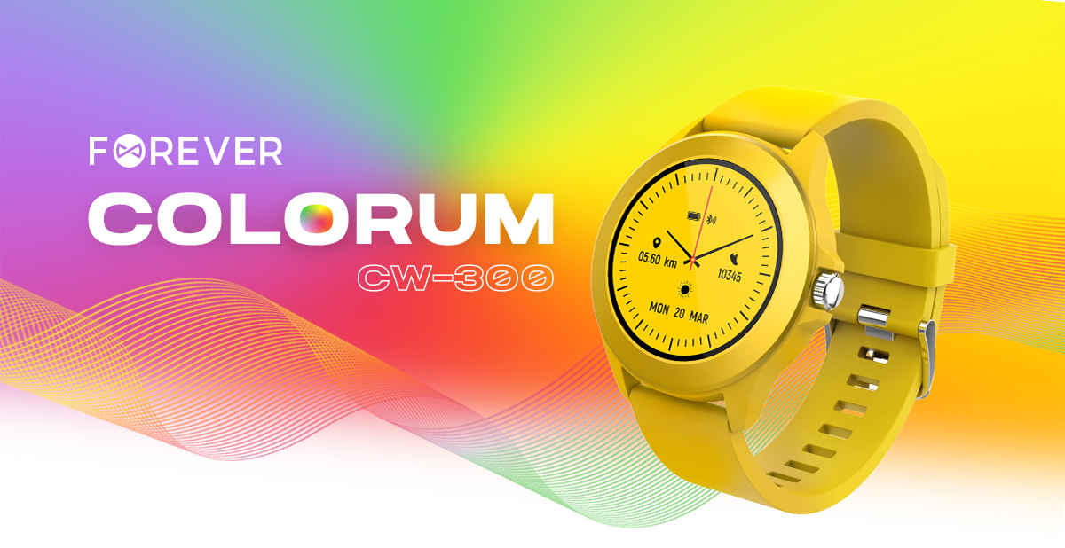 Żółty smartwatch modowy Colorum od Forever