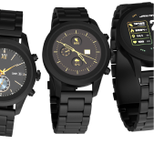 Elegancki smartwatch męski z dodatkowym paskiem silikonowym
