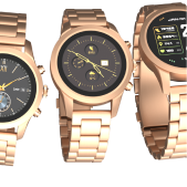 Elegancki smartwatch męski z dodatkowym paskiem silikonowym