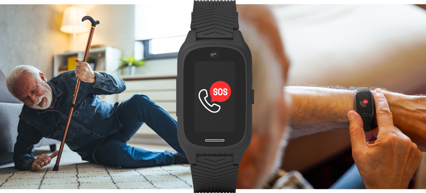Smartwatch opaska SOS dla osób starszych